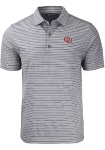 Cutter and Buck Oklahoma Sooners Black Forge Heather Stripe Vault Big and Tall Polo