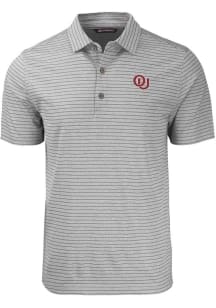 Cutter and Buck Oklahoma Sooners Grey Forge Heather Stripe Vault Big and Tall Polo