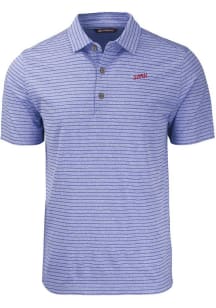 Cutter and Buck SMU Mustangs Blue Forge Heather Stripe Vault Big and Tall Polo