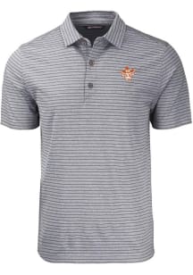 Cutter and Buck Texas Longhorns Black Forge Heather Stripe Vault Big and Tall Polo