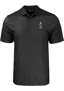 Cutter and Buck K-State Wildcats Black Pike Eco Geo Print Vault Big and Tall Polo