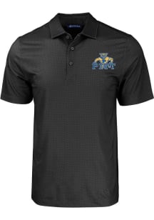 Cutter and Buck Pitt Panthers Black Pike Eco Geo Print Vault Big and Tall Polo