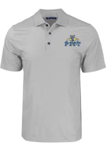 Cutter and Buck Pitt Panthers Grey Pike Eco Geo Print Vault Big and Tall Polo