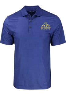 Cutter and Buck Pitt Panthers Blue Pike Eco Geo Print Vault Big and Tall Polo