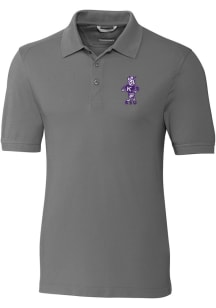 Cutter and Buck K-State Wildcats Mens Grey Advantage Vault Big and Tall Polos Shirt