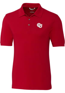 Cutter and Buck Oklahoma Sooners Mens Red Advantage Vault Big and Tall Polos Shirt
