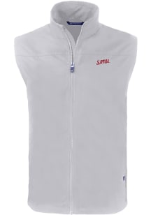 Cutter and Buck SMU Mustangs Big and Tall Grey Charter Vault Mens Vest