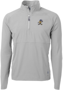 Cutter and Buck East Tennesse State Buccaneers Mens Grey Vault Adapt Eco Hybrid Long Sleeve 1/4 ..