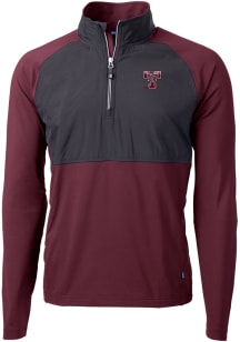 Cutter and Buck Texas A&amp;M Aggies Mens Maroon Adapt Eco Vault Long Sleeve 1/4 Zip Pullover