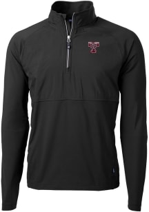 Cutter and Buck Texas A&amp;M Aggies Mens Black Adapt Eco Vault Long Sleeve 1/4 Zip Pullover
