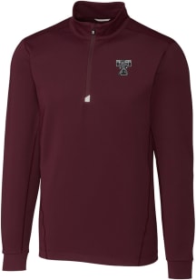 Cutter and Buck Texas A&amp;M Aggies Mens Maroon Traverse Vault Long Sleeve 1/4 Zip Pullover