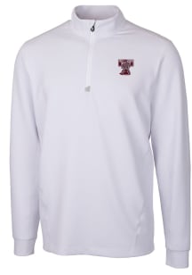 Cutter and Buck Texas A&amp;M Aggies Mens White Traverse Vault Long Sleeve 1/4 Zip Pullover