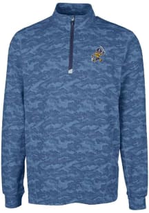 Cutter and Buck East Tennesse State Buccaneers Mens Navy Blue Vault Traverse Camo Long Sleeve 1/..