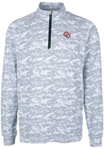 Cutter and Buck Oklahoma Sooners Mens Charcoal Traverse Vault Long Sleeve 1/4 Zip Pullover