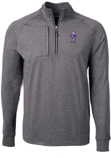 Cutter and Buck K-State Wildcats Mens Black Vault Adapt Eco Long Sleeve 1/4 Zip Pullover