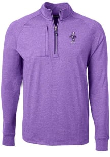 Cutter and Buck K-State Wildcats Mens Purple Vault Adapt Eco Long Sleeve 1/4 Zip Pullover