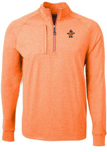 Cutter and Buck Syracuse Orange Mens Orange Adapt Eco Vault Long Sleeve 1/4 Zip Pullover
