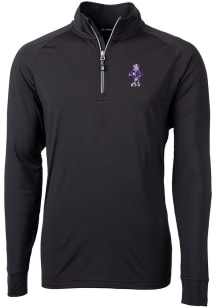 Cutter and Buck K-State Wildcats Mens Black Vault Adapt Eco Knit Long Sleeve 1/4 Zip Pullover