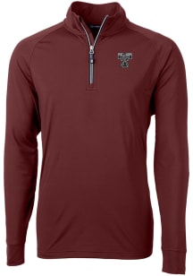 Cutter and Buck Texas A&amp;M Aggies Mens Maroon Adapt Eco Vault Long Sleeve 1/4 Zip Pullover
