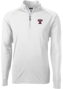 Cutter and Buck Texas A&amp;M Aggies Mens White Adapt Eco Vault Long Sleeve 1/4 Zip Pullover