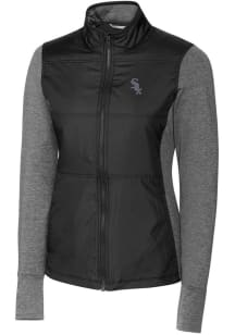 Cutter and Buck Chicago White Sox Womens Black Stealth Hybrid Quilted Medium Weight Jacket