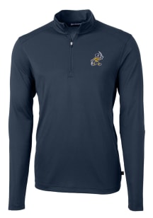 Cutter and Buck East Tennesse State Buccaneers Mens Navy Blue Vault Virtue Eco Pique Long Sleeve..