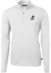 Cutter and Buck East Tennesse State Buccaneers Mens White Virtue Eco Pique Vault Long Sleeve 1/4..