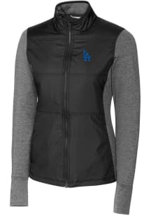 Cutter and Buck Los Angeles Dodgers Womens Black Stealth Hybrid Quilted Medium Weight Jacket