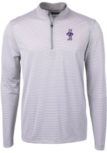 Cutter and Buck K-State Wildcats Mens Grey Virtue Eco Pique Vault Long Sleeve 1/4 Zip Pullover