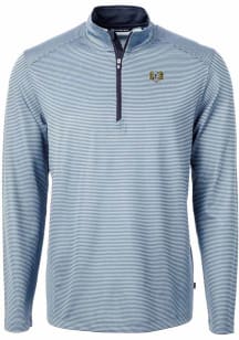 Cutter and Buck North Carolina Tar Heels Mens Light Blue Virtue Eco Pique Vault Long Sleeve Qtr ..