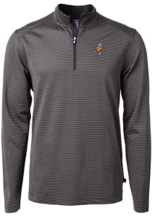 Cutter and Buck Tennessee Volunteers Mens Black Virtue Eco Pique Vault Long Sleeve Qtr Zip Pullove..