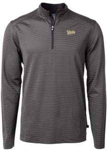 Cutter and Buck Vanderbilt Commodores Mens Black Virtue Eco Pique Vault Long Sleeve Qtr Zip Pull..