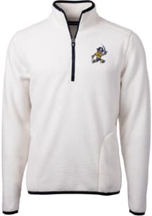 Cutter and Buck East Tennesse State Buccaneers Mens White Cascade Sherpa Vault Long Sleeve 1/4 Z..