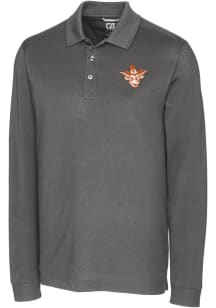 Cutter and Buck Texas Longhorns Mens Grey Advantage Vault Long Sleeve Polo Shirt