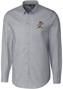 Cutter and Buck East Tennesse State Buccaneers Mens Charcoal Vault Stretch Oxford Long Sleeve Dr..
