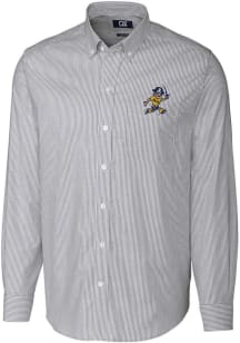 Cutter and Buck East Tennesse State Buccaneers Mens Charcoal Vault Stretch Oxford Stripe Long Sl..