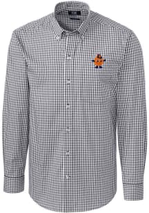Cutter and Buck Syracuse Orange Mens Charcoal Easy Care Vault Long Sleeve Dress Shirt