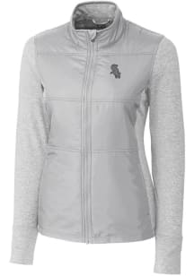 Cutter and Buck Chicago White Sox Womens Grey Stealth Hybrid Quilted Medium Weight Jacket