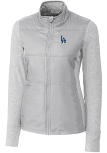 Cutter and Buck Los Angeles Dodgers Womens Grey Stealth Hybrid Quilted Medium Weight Jacket