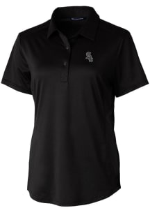 Cutter and Buck Chicago White Sox Womens Black Prospect Textured Short Sleeve Polo Shirt