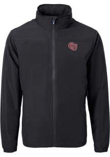 Cutter and Buck Oklahoma Sooners Mens Black Charter Eco Vault Light Weight Jacket