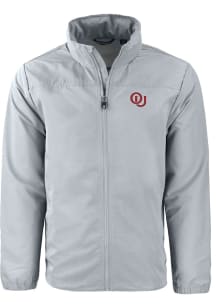 Cutter and Buck Oklahoma Sooners Mens Grey Charter Eco Vault Light Weight Jacket