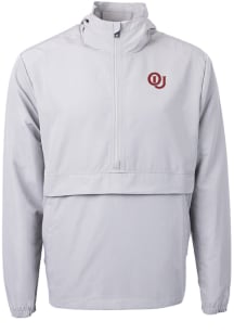 Cutter and Buck Oklahoma Sooners Mens Grey Charter Eco Vault Pullover Jackets