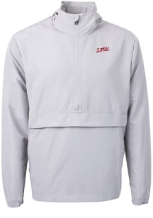 Cutter and Buck SMU Mustangs Mens Grey Charter Eco Vault Pullover Jackets