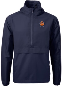 Cutter and Buck Syracuse Orange Mens Navy Blue Charter Eco Vault Pullover Jackets