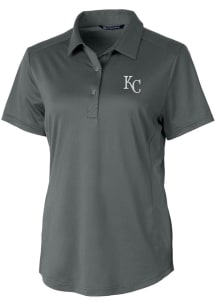 Cutter and Buck Kansas City Royals Womens Grey Prospect Textured Short Sleeve Polo Shirt