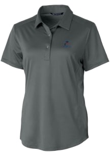 Cutter and Buck Miami Marlins Womens Grey Prospect Textured Short Sleeve Polo Shirt