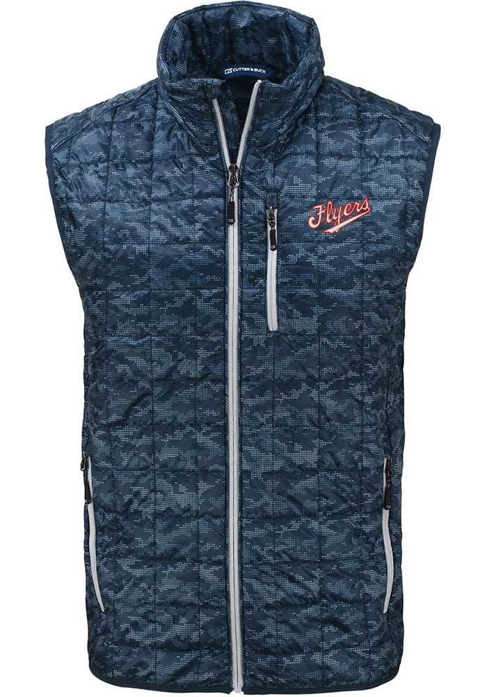 Cutter and Buck Dayton Flyers Mens Navy Blue Vault Rainier PrimaLoft Printed Sleeveless Jacket