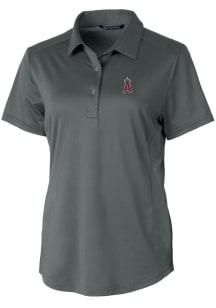Cutter and Buck Los Angeles Angels Womens Grey Prospect Textured Short Sleeve Polo Shirt
