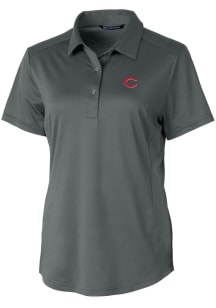 Cutter and Buck Cincinnati Reds Womens Grey Prospect Textured Short Sleeve Polo Shirt